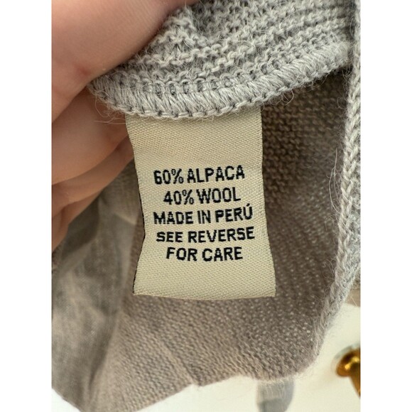 Beyond Threads Women’s XS Sweater Alpaca Wool Blend Full Zip Gray Long Sleeve - Picture 5 of 8